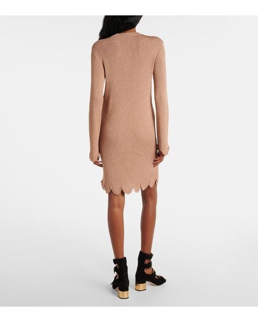 Chloé Brown Minikleid Aus Strick