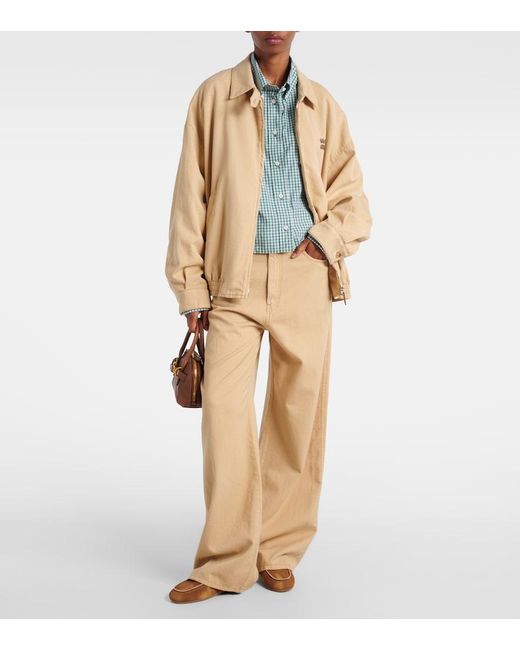 Miu Miu Natural High-Rise Wide-Leg Jeans
