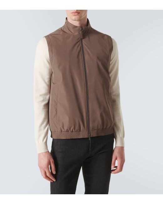 Canali Brown Technical Vest for men