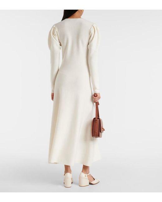 Gabriela Hearst Natural Hannah Wool And Cashmere Midi Dress