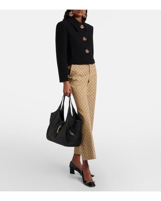 Gucci Black Mercato Medium Leather Tote Bag