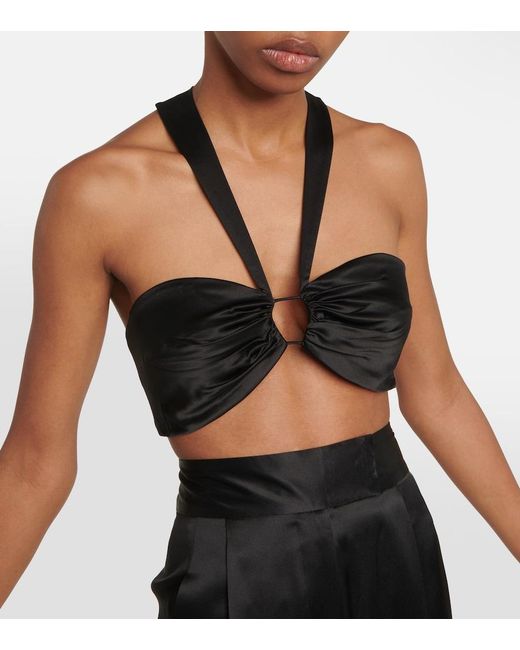 The Sei White Silk Satin Bra Top