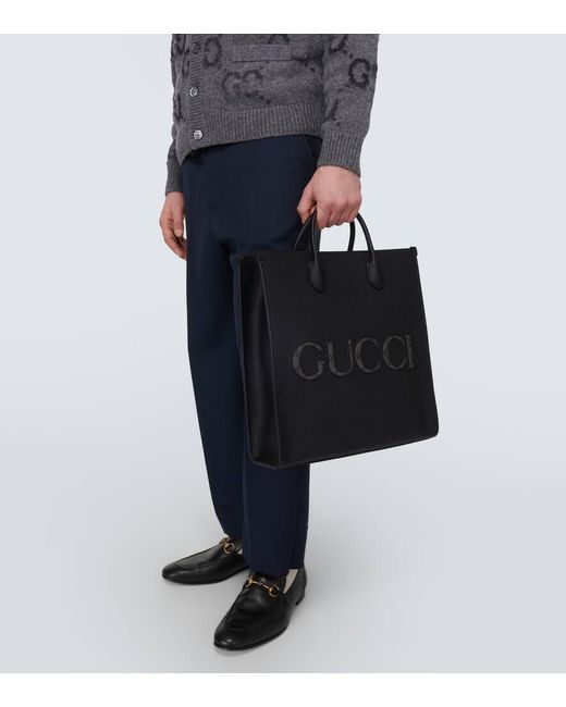 Borsa Medium in pelle di Gucci in Black da Uomo