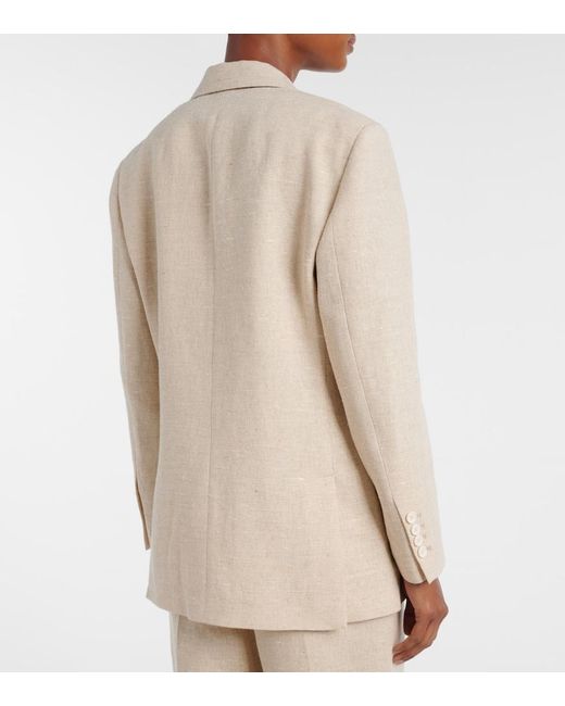 Brunello Cucinelli Natural Linen-Blend Blazer