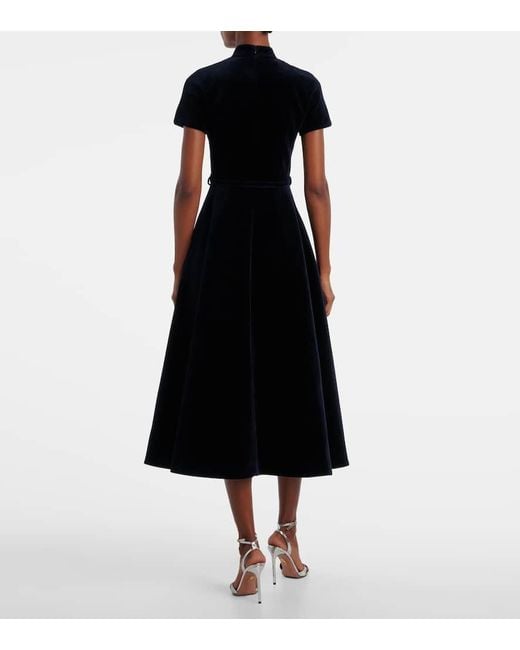 Robe Midi Camilla En Velours De Coton Emilia Wickstead en coloris Black