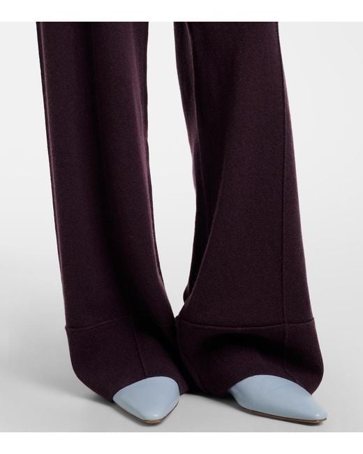 Jardin Des Orangers Purple Wool And Cashmere Wide-Leg Pants