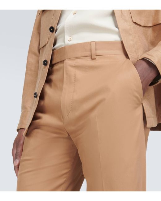 Zegna Natural Cotton Blend Suit Pants for men