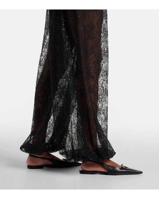 Nina Ricci Black Sequined Lace Balloon Pants