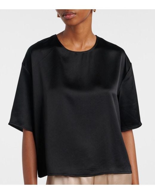 Leset Black Barb Satin T-Shirt