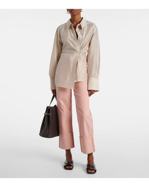 Veronica Beard Pink Dylan Straight Jeans
