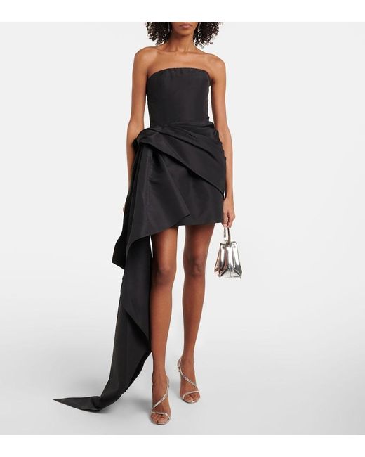 Oscar de la Renta Black Asymmetric Mini Dress