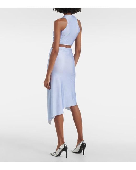 Coperni Blue Verzierter Midirock