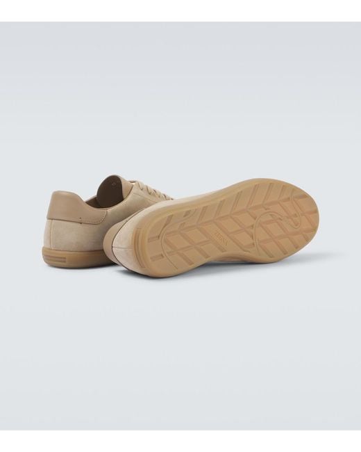 Zegna White 232 Suede Sneakers for men