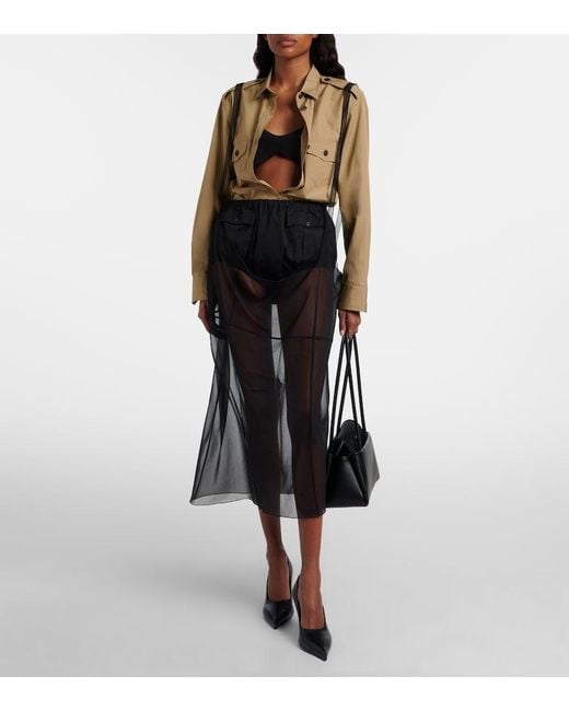 Prada Black Oversized Silk Crepe De Chine Bra Top