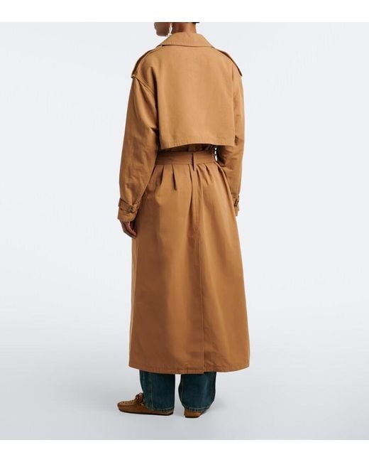 Isabel Marant Brown Violette Cotton And Linen Trench Coat