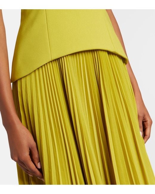 Solace London Yellow Britt Plisse Maxi Dress