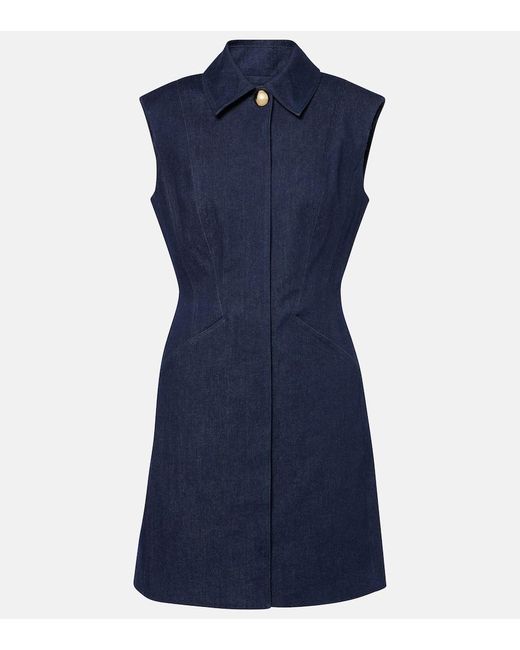 Veronica Beard Blue Serina Cotton-Blend Minidress