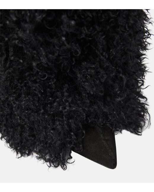Paris Texas Black Shearling Fur Boots