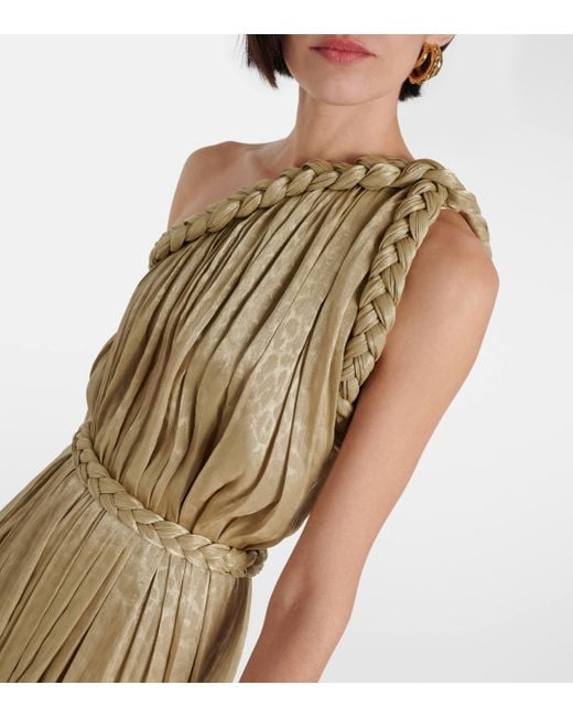 Robe longue Isilda asymetrique Costarellos en coloris Metallic