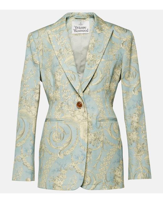 Vivienne Westwood Green Lauren Toile De Jouy Cotton Jacket