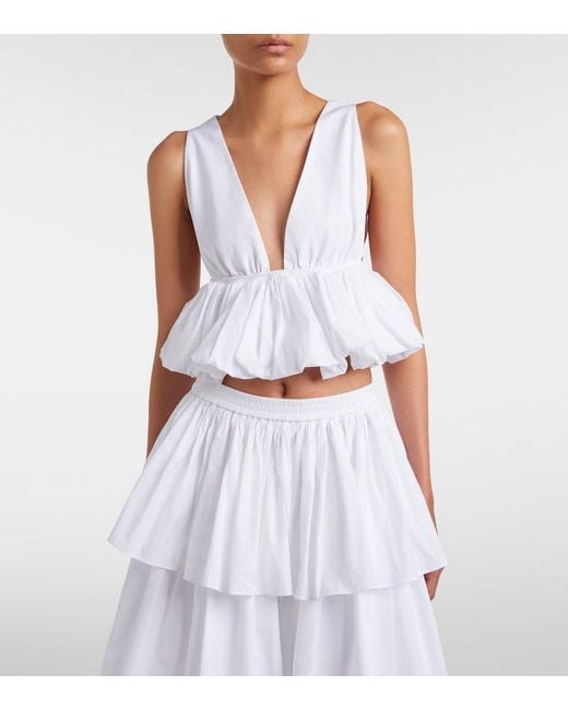 Alaïa White Peplum Cotton Top