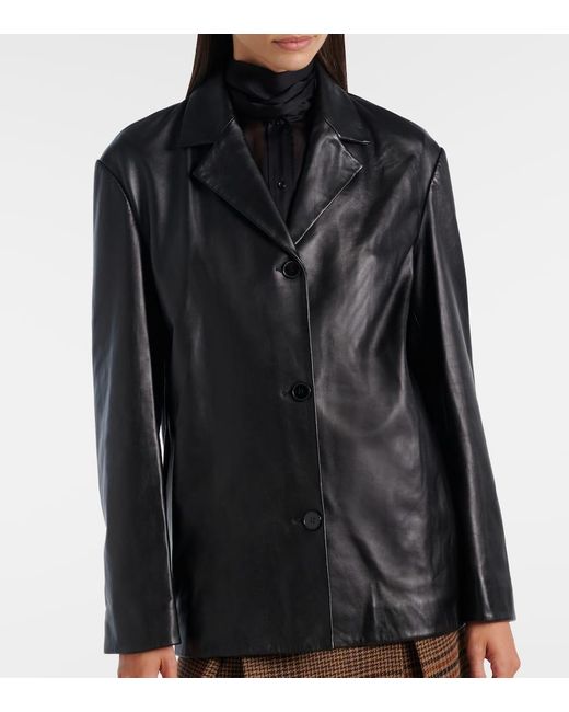 Nour Hammour Black Blazer Opus Aus Leder