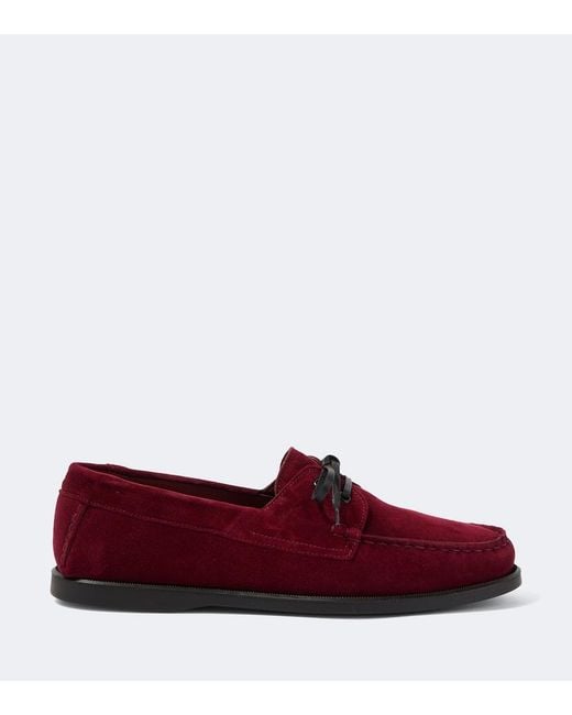 Saman Amel Red City Moc Suede Boat Shoes for men