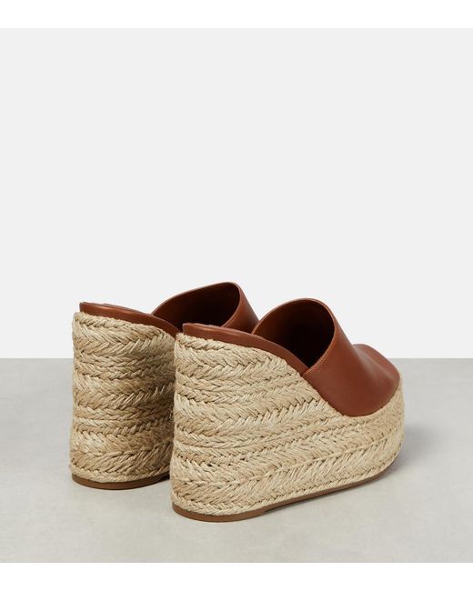 Christian Louboutin Brown Ariella Zeppa Leather Espadrille Wedges