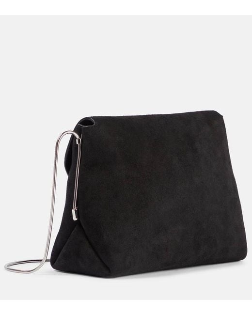 Khaite Black Schultertasche Bobbi Aus Veloursleder