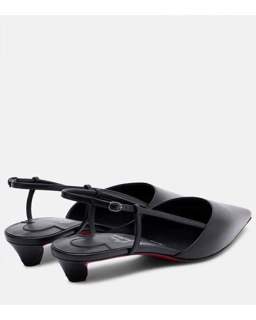 Christian Louboutin Black Slingback-Pumps Miss Z Slingina 25 Aus Leder
