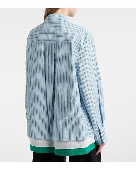Loewe Blue Anagram Cotton-Blend Poplin Shirt