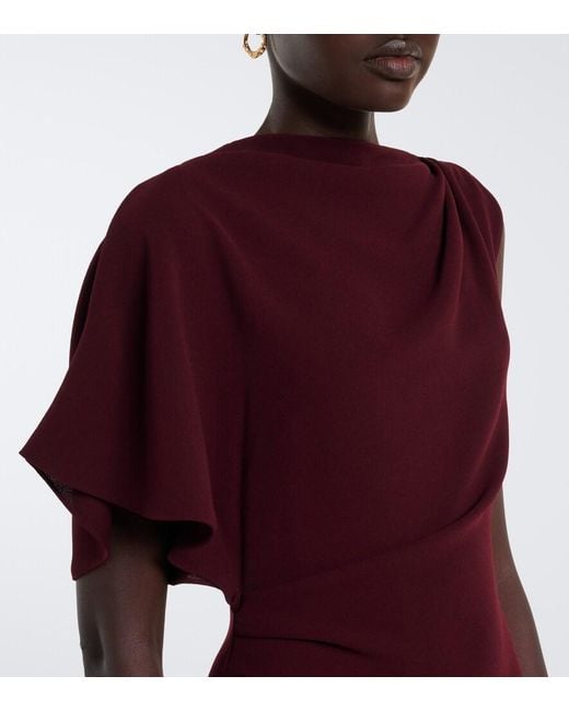 Roksanda Purple Oryn Draped Asymmetric Crepe Midi Dress