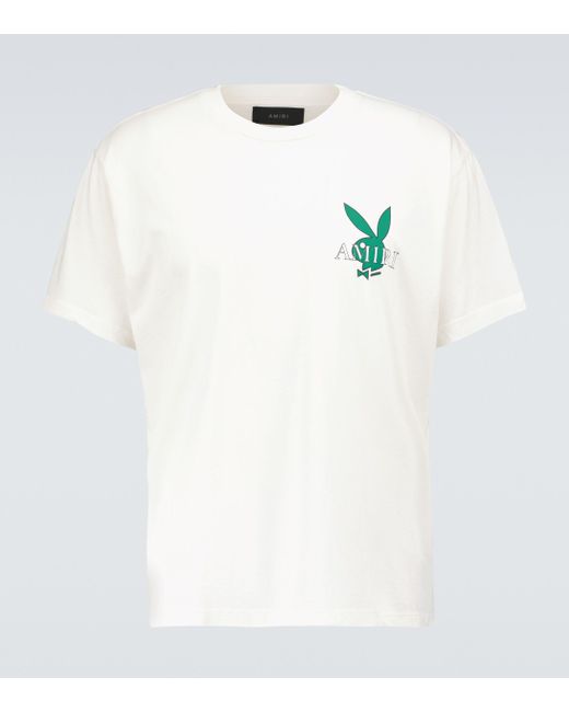Camiseta Playboy de algodón Amiri de color Blanco | Lyst