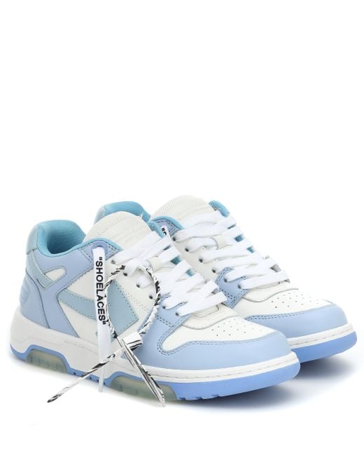 Off-White c/o Virgil Abloh Blue Sneakers OOO Out of Office aus Leder