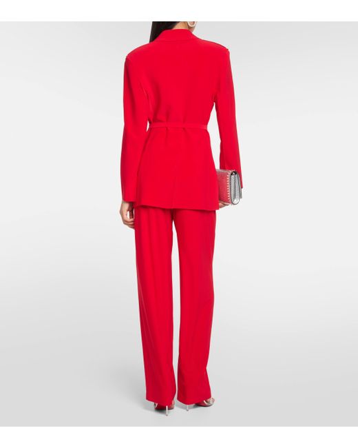 Norma Kamali Red Double-breasted Jersey Blazer