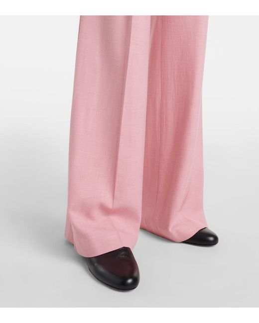 Veronica Beard Pink Marbeau Wide-Leg Pants