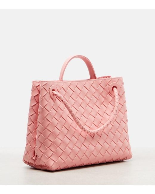 Bottega Veneta Pink Henkeltasche Andiamo Small Aus Leder