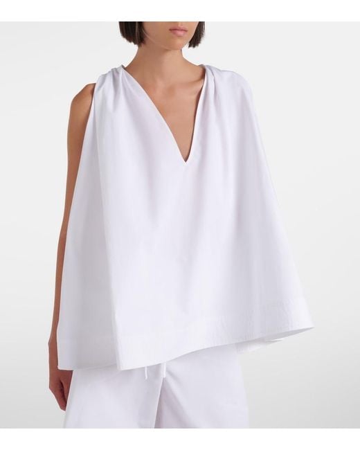 Jacquemus White Norma Cotton Poplin Top