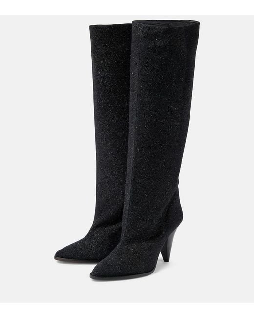 Isabel Marant Black Ririo Suede Knee-High Boots