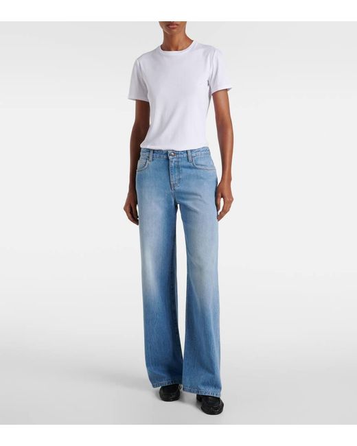 Jean Ample Eglitta A Taille Mi-Haute The Row en coloris Blue