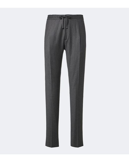 Lardini Gray Wool And Cashmere Slim Pants for men