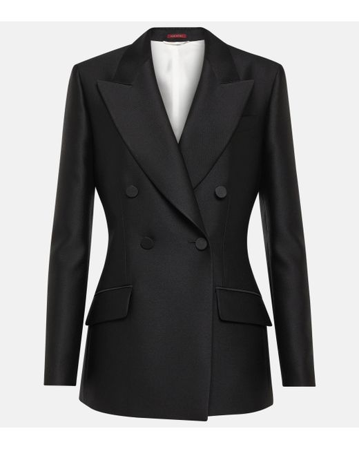 Gucci Black Double-breasted Wool And Silk Blazer