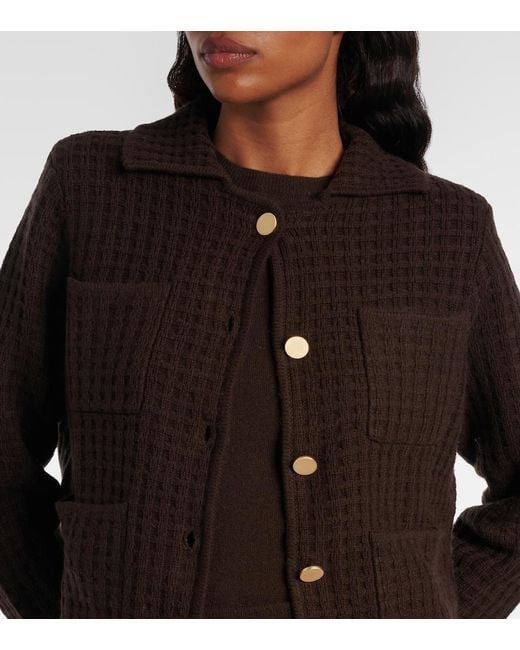 Jardin Des Orangers Black Waffle-Knit Wool And Cashmere Cardigan
