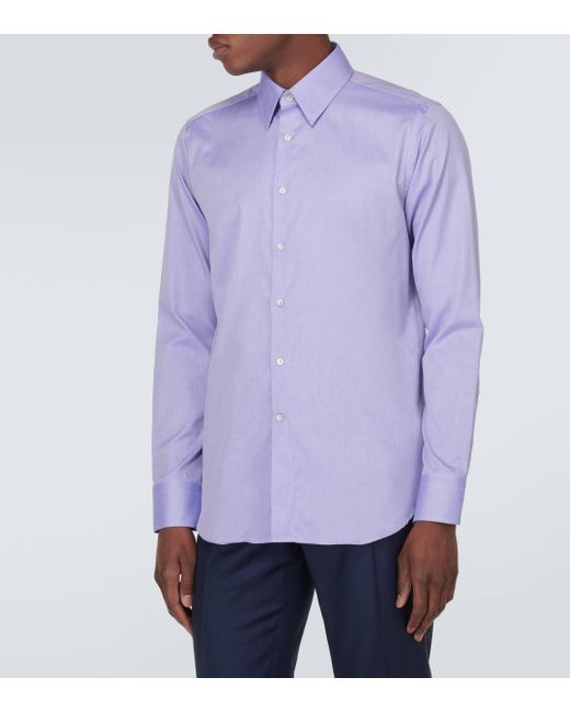 Chemise en coton a carreaux Canali pour homme en coloris Purple