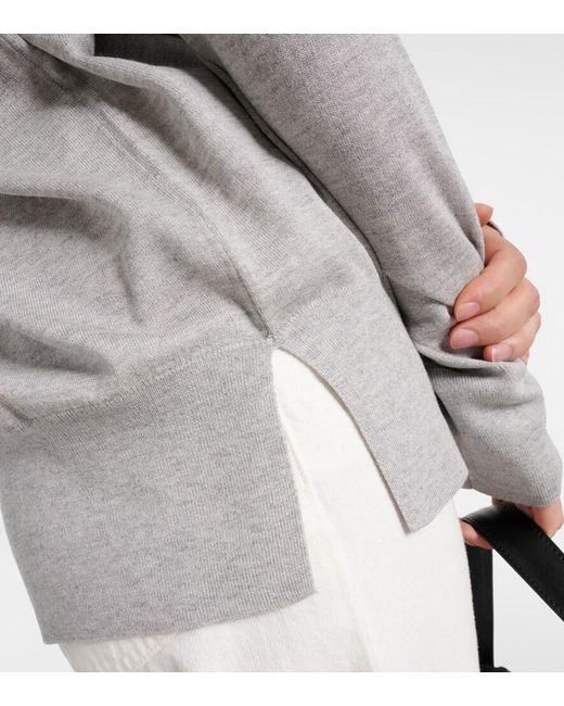 Totême Gray Silk And Cashmere-Blend Sweater