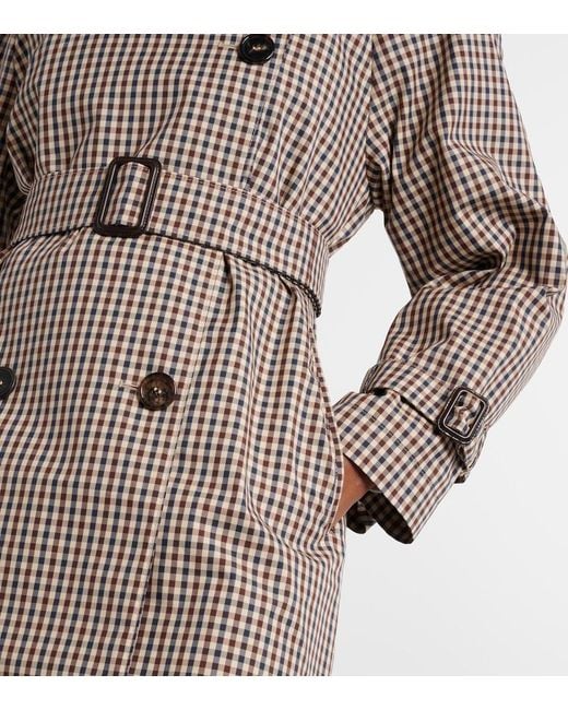Max Mara Brown Fate Gingham Cotton-Blend Trench Coat
