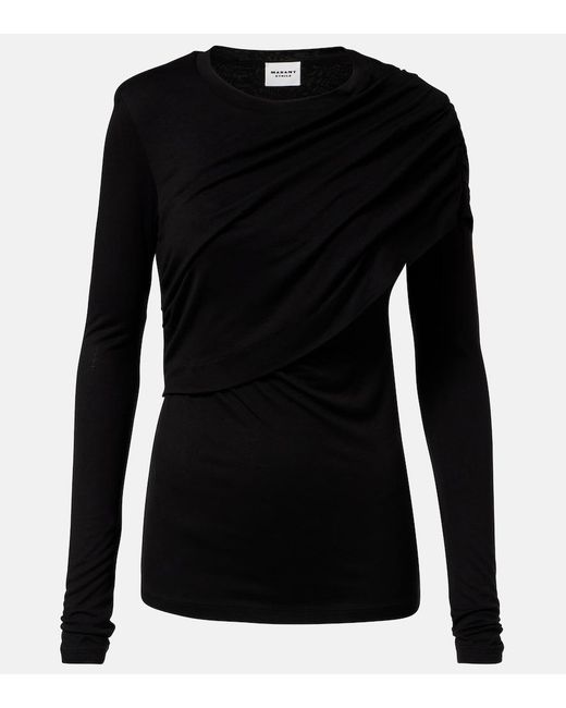 Isabel Marant Black Dressi Draped Jersey Top