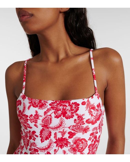 Melissa Odabash Red Maui Floral Swimsuit