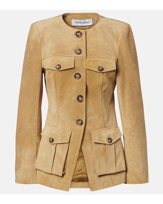 Veronica Beard Natural Orrin Suede Jacket