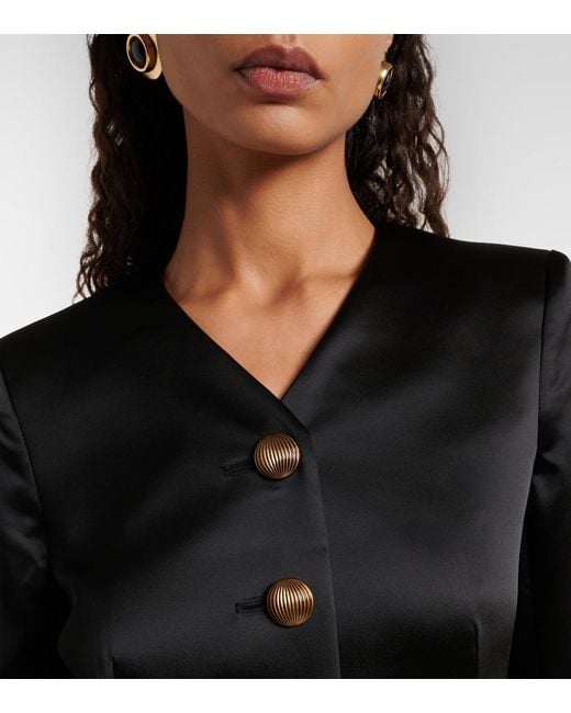 Veronica Beard Black Cynthia Satin Blazer